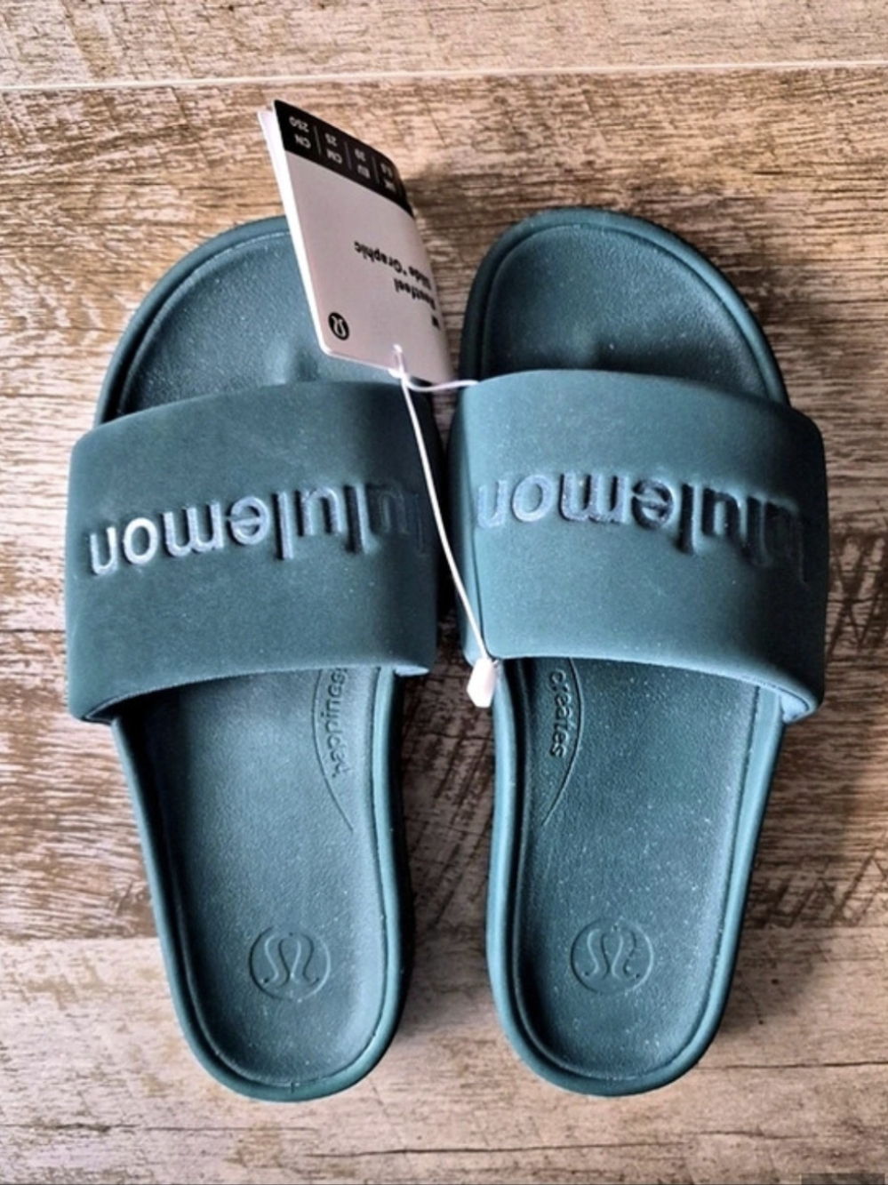 lululemon Restfeel Slide Graphic Slides in Storm Teal US 8